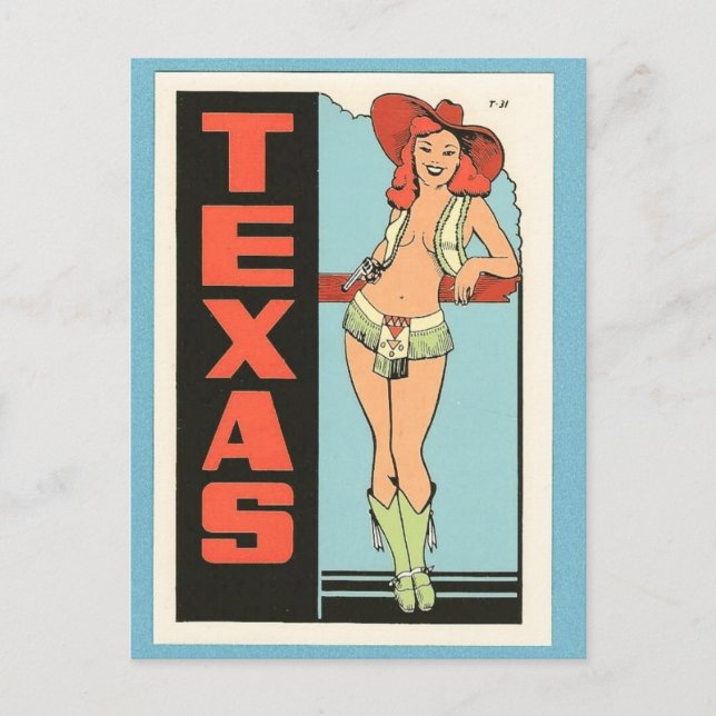 Carte postale voyage Texas vintage (Devant)