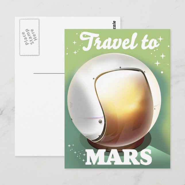 Carte Postale Voyage vers Mars (Devant / Derrière)