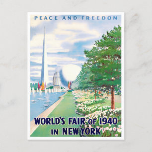 Carte postale voyage vintage 1940 New York World F