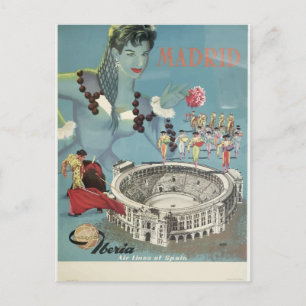 Carte Postale voyage vintage à madrid