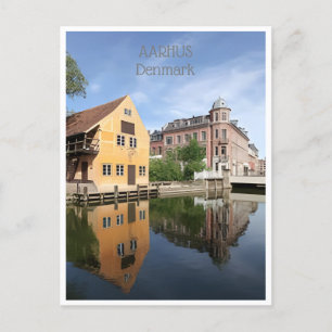 Carte Postale voyage vintage Aarhus Danemark ville Maisons