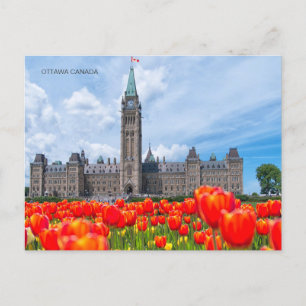 Carte Postale Voyage vintage aquarelle rétro Ottawa Canada
