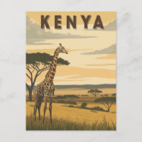 Voyage vintage au Kenya - Giraffe africaine