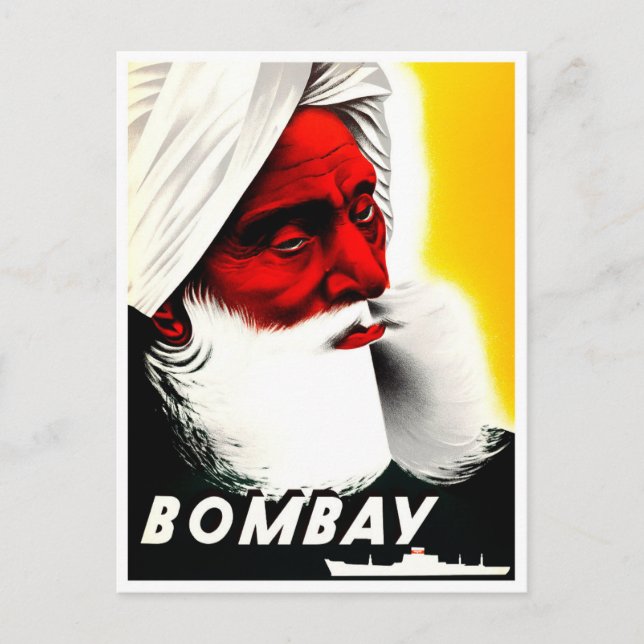 Carte postale voyage vintage Bombay India (Devant)