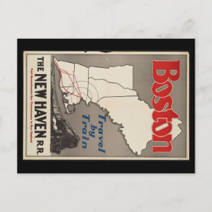 Carte Postale Voyage Vintage Boston Train New Haven Railroad