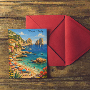 Carte Postale Voyage Vintage – Capri Italie Plage de Marina Picc