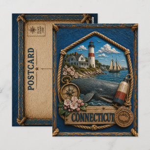Carte Postale Voyage Vintage Connecticut