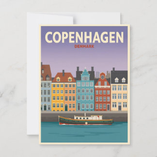 Carte Postale Voyage vintage Copenhague Danemark