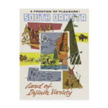 Carte postale voyage Vintage Dakota du Sud USA