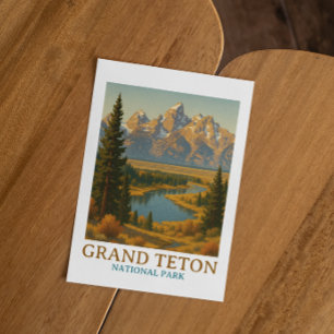 Carte Postale Voyage vintage dans le Parc national de Grand Teto