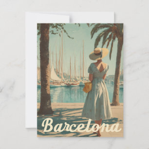 Carte Postale Voyage vintage de Barcelone les années 50