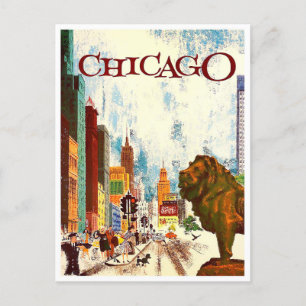 Carte postale voyage vintage de Chicago