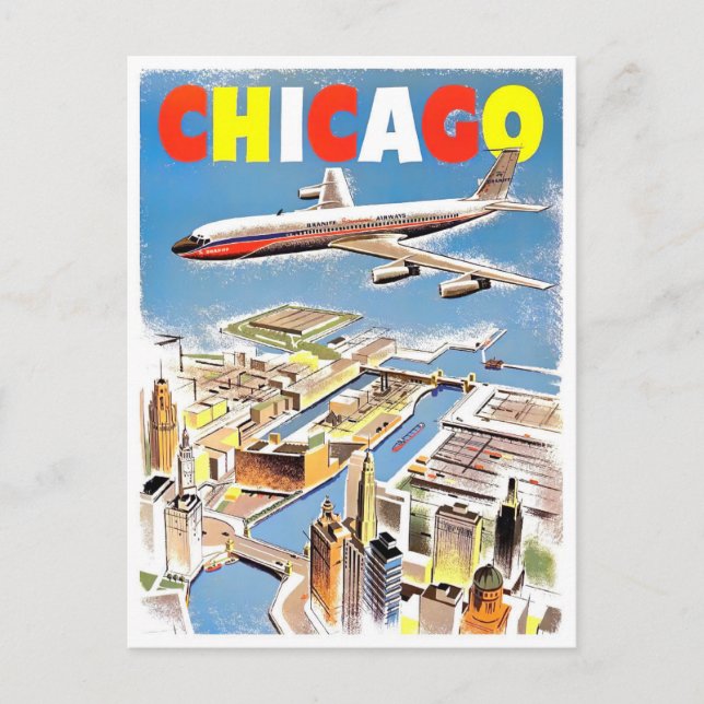 Carte postale voyage vintage de Chicago (Devant)