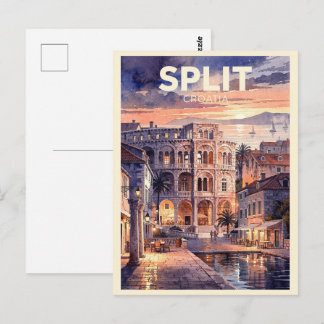 Carte Postale Voyage vintage en Croatie à Split