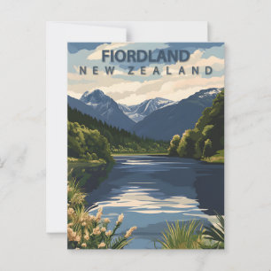 Carte Postale Voyage vintage en Fiordland Nouvelle-Zélande