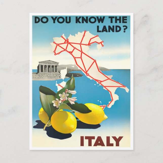 Carte Postale Voyage vintage en Italie (Devant)
