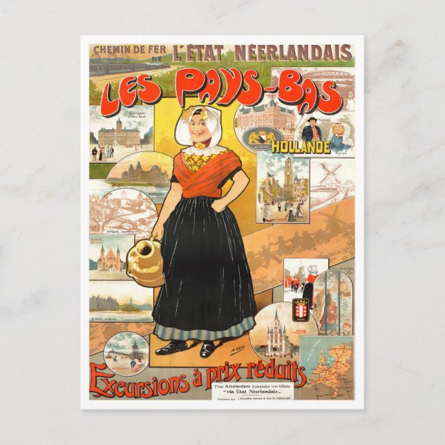 Carte postale voyage vintage Holland (Devant)