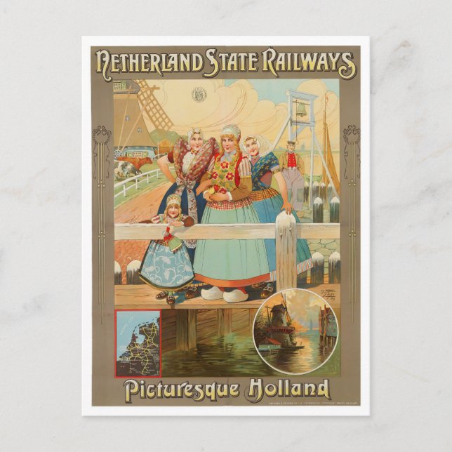 Carte postale voyage vintage Holland (Devant)