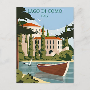 Carte Postale voyage vintage Lago di Como Italie Lombardia Lac