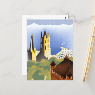 Carte Postale Voyage Vintage Lausanne-Ouchy Suisse