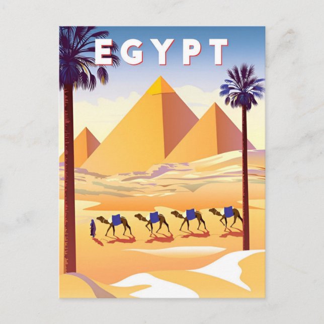 Carte Postale voyage vintage Le Caire Egypte Pyramides & Sphinx  (Devant)