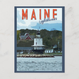 Carte Postale Voyage vintage Maine Coast Lighthouse