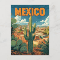 Voyage vintage Mexique Cactus