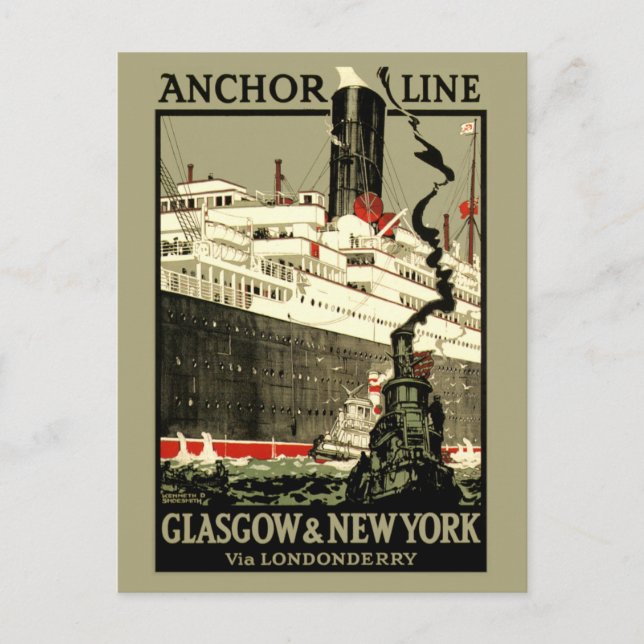 Carte Postale VOYAGE vintage OCEAN LINER (Devant)