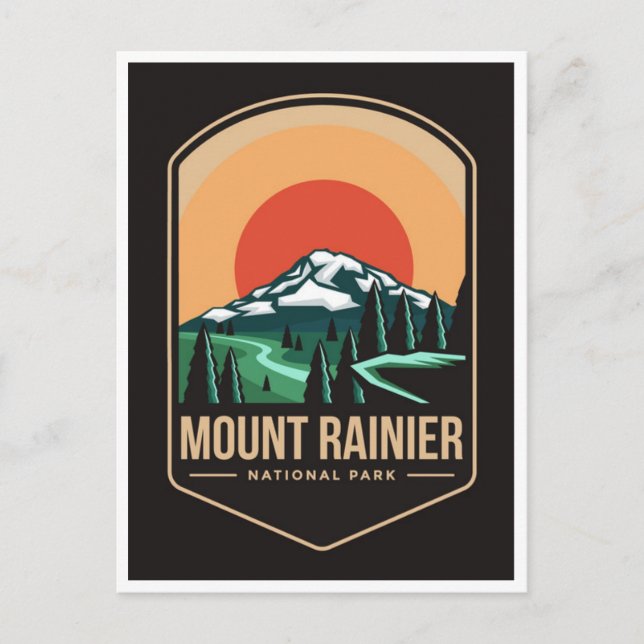 Carte Postale voyage vintage rétro Parc national du Mont Rainier (Devant)