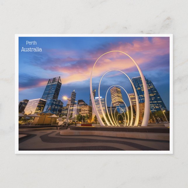 Carte Postale voyage vintage retro Perth Australia Greater Perth (Devant)
