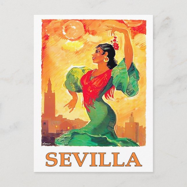 Carte Postale Voyage vintage Sevilla Espagne (Devant)