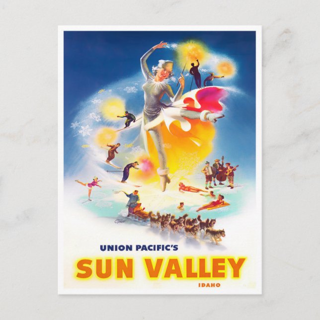 Carte postale voyage vintage Sun Valley (Devant)
