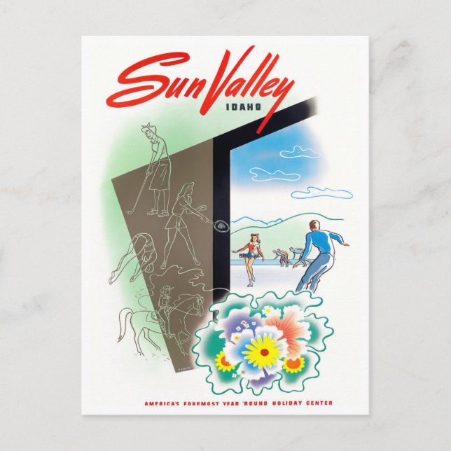 Carte postale voyage vintage Sun Valley (Devant)