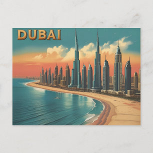 Carte Postale Voyage Vintage sur la Côte de Dubaï