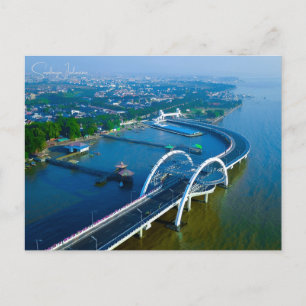 Carte Postale Voyage vintage Surabaya Indonésie asia ville retro