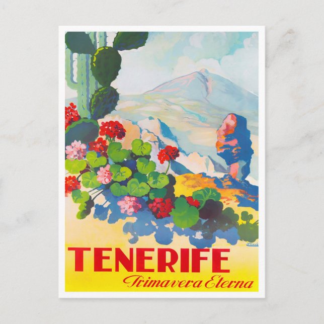Carte postale voyage vintage Tenerife Espagne (Devant)