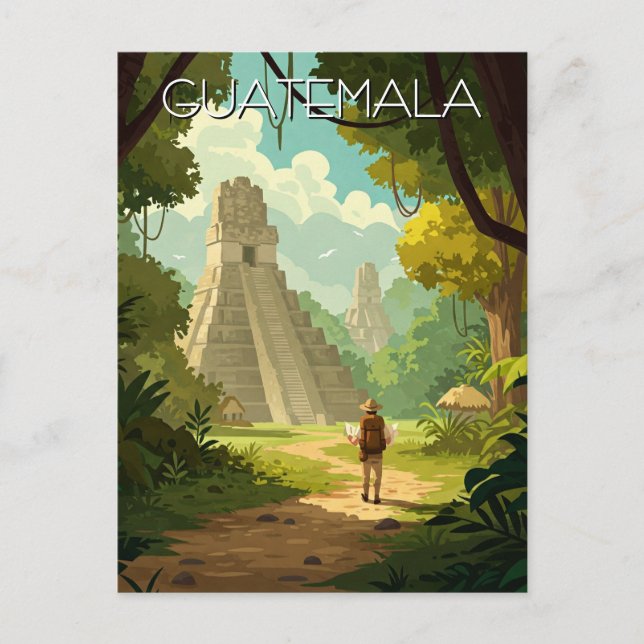 Carte Postale Voyage vintage Tikal Guatemala (Devant)