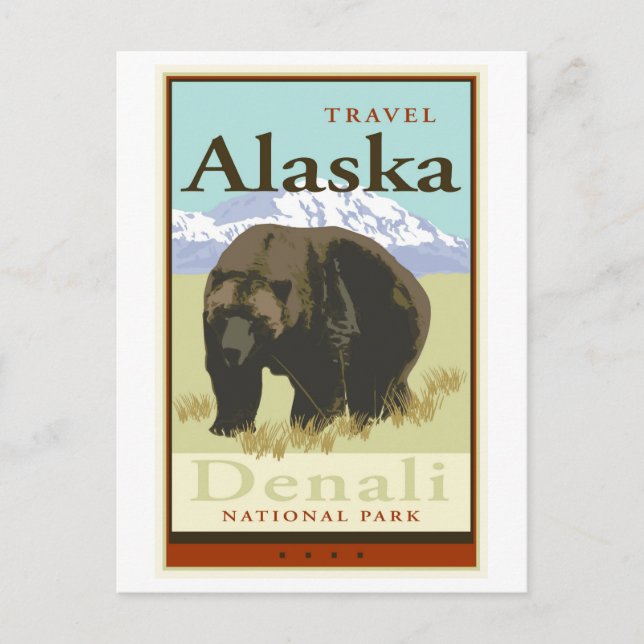 Carte Postale Voyager en Alaska (Devant)