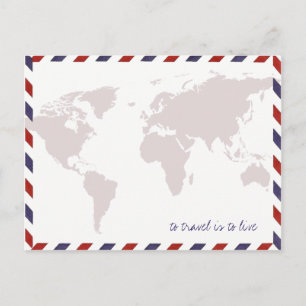 Carte Postale voyager est de vivre / worldmap