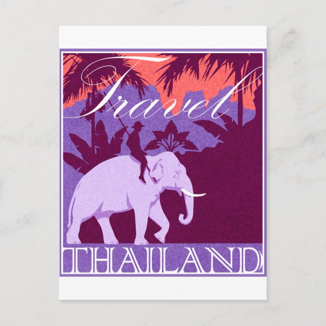 Carte Postale Voyager Thaïlande éléphant blanc (Devant)