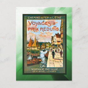 Carte Postale Voyages à tarif réduit en Bretagne et en Normandie