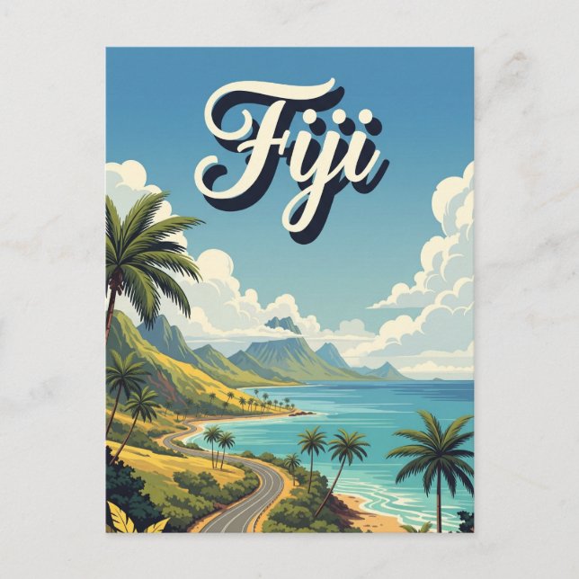 Carte Postale Voyages vintages aux Fidji (Devant)