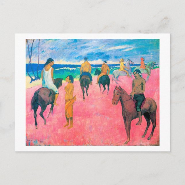 Carte Postale Voyageurs sur la plage, Gauguin (Devant)