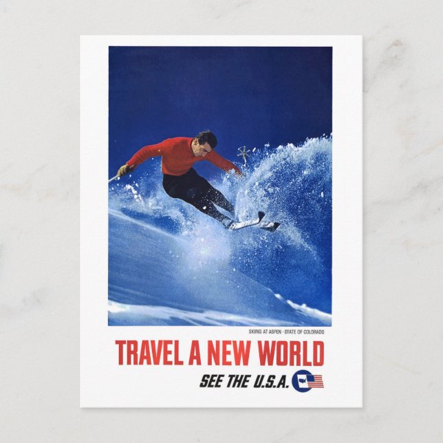 Carte Postale Voyagez dans un nouveau monde - Voir les États-Uni (Devant)