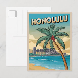 Carte Postale Voyagez Honululu, Hawaii cadeaux de plage tropical