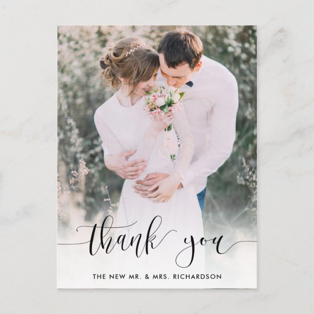 Carte Postale Vraiment Merci | Merci photo mariage (Devant)