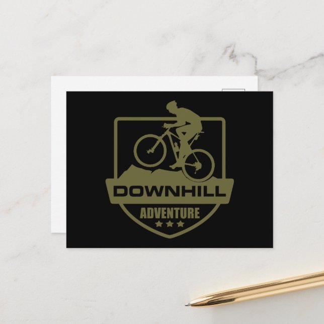 Carte Postale VTT Downhill mtb (Devant/Arrière en situation)
