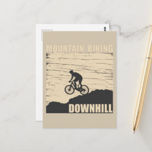 Carte Postale VTT Downhill Vélos de Montagne