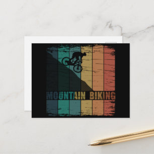Carte Postale VTT Downhill Vintage Vélo de Montagne