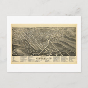 Carte Postale Vue à vol d'oiseau de Winston-Salem Caroline du No